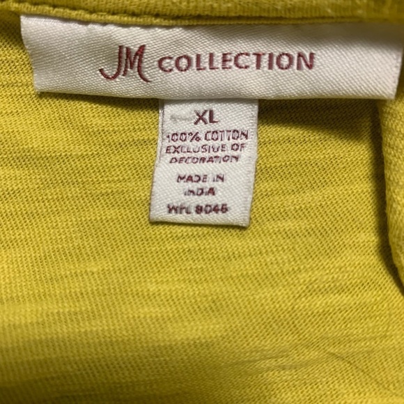 JM Collection yellow Cotton tunic, size L - Picture 3 of 5